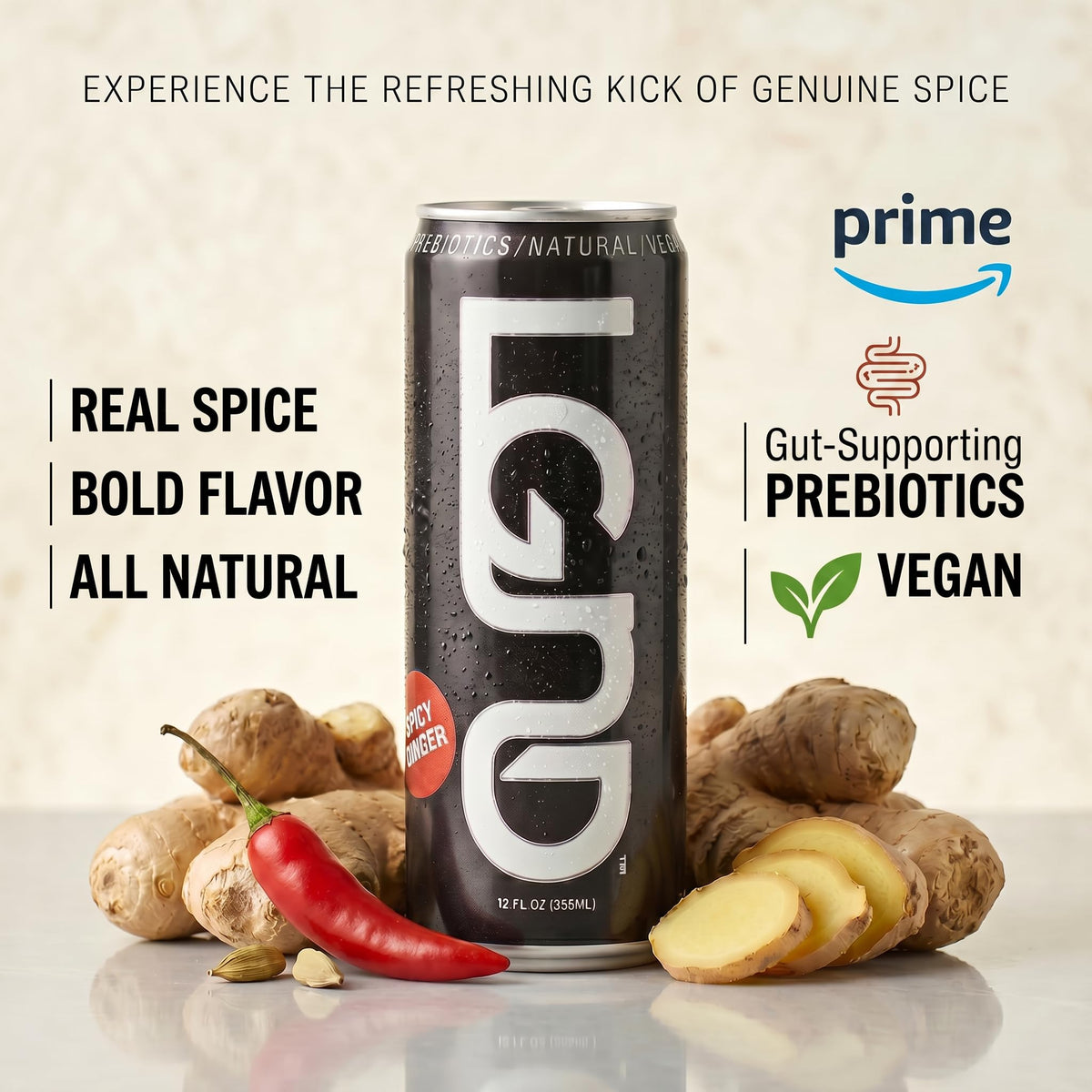 LGND Original Smart Energy Drink | Nootropic + Prebiotic Formula for Focus, Endurance & Gut Health | Clean Energy, Low-Calorie, No Crash | Spicy