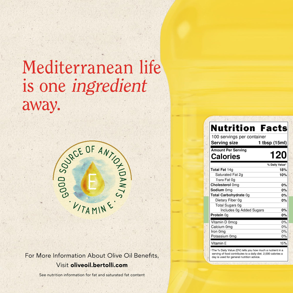 Bertolli Extra Light Tasting Olive Oil, 51-Ounce Bottle