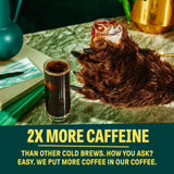 Wandering Bear Straight Black Organic Cold Brew Coffee On-the-Go - Extra Strong, Bold, Smooth, Unsweetened, Shelf-Stable, Ready to Drink, 100% Organic