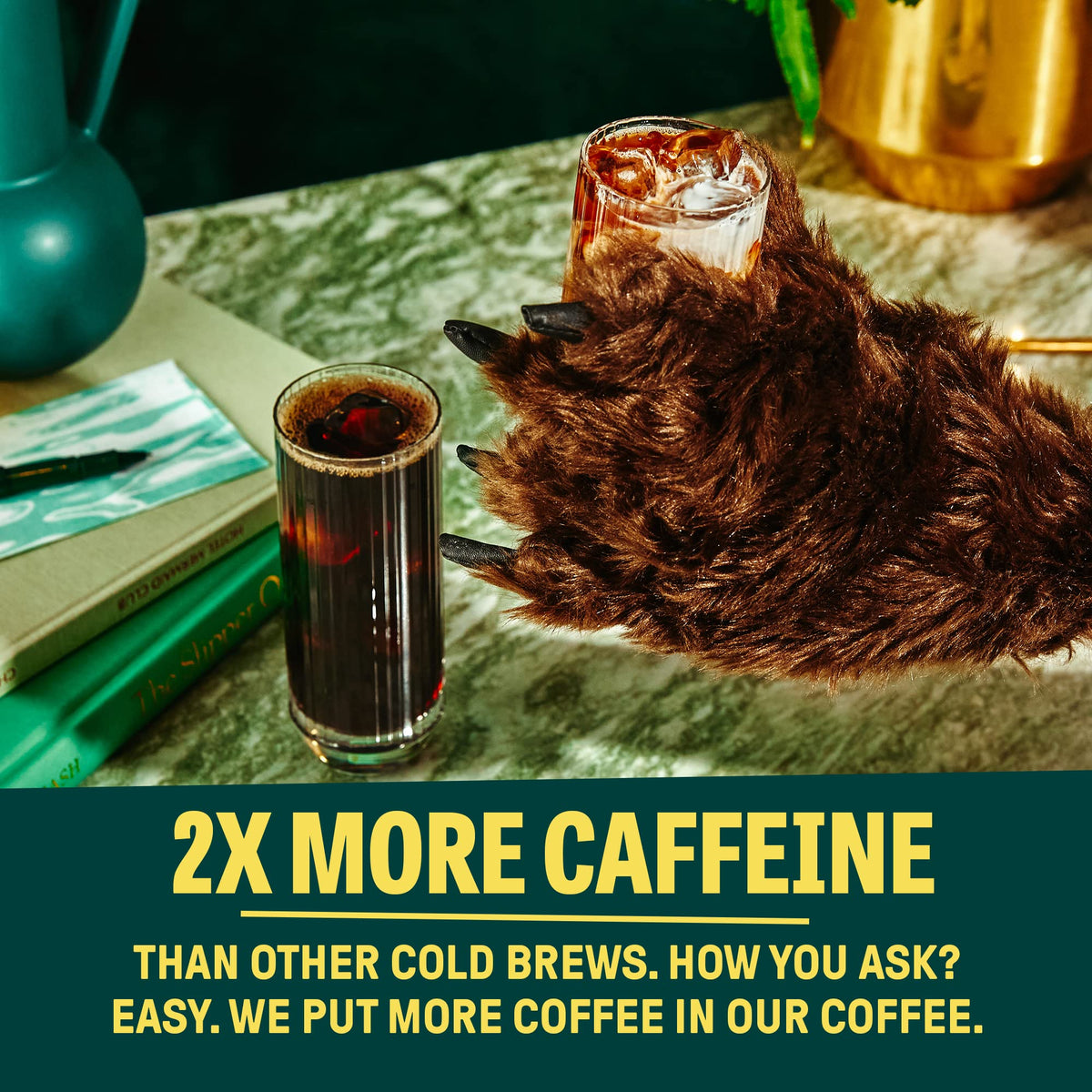 Wandering Bear Straight Black Organic Cold Brew Coffee On-the-Go - Extra Strong, Bold, Smooth, Unsweetened, Shelf-Stable, Ready to Drink, 100% Organic