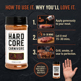 Hardcore Carnivore - Cajun BBQ Rub 10.5 oz - Meat Seasoning 12 Pack with Random Item