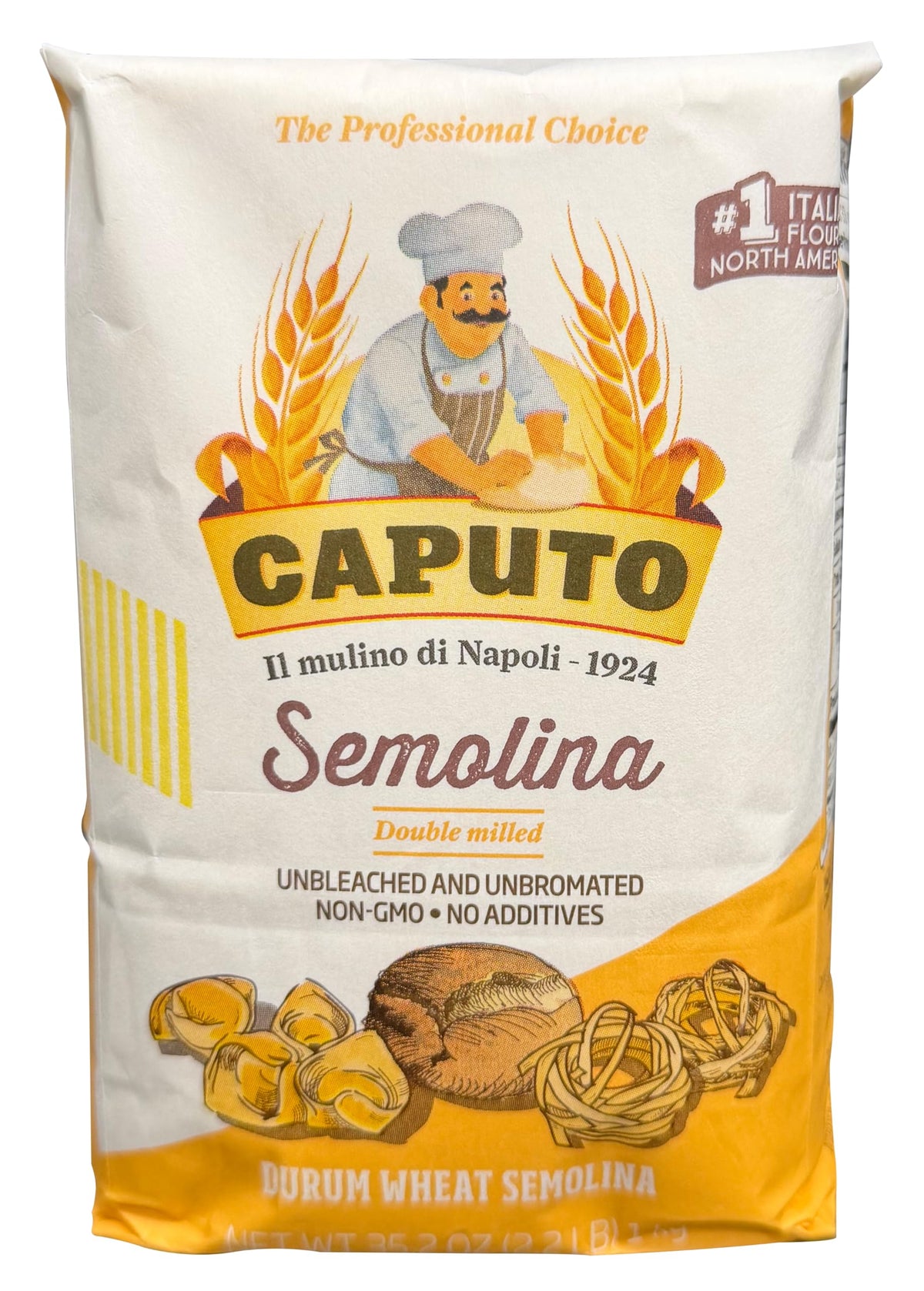 Caputo Antimo Di Grano Duro Rimacinata Semolina Flour - All Natural Dough for Fresh Pasta, 2.2 lb