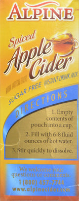 Alpine, Spiced Cider, Sugar Free Apple Flavored Drink Mix, 1.4oz Box (Pack of 3)
