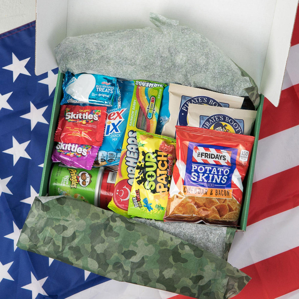 Military Encouragement - Small Snack Box (30 Piece Variety Gift Basket Care Package) Chips, Candy, Peanuts, Popcorn, Cookies, Gummy Snacks, Chocolates