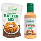 Vidalia Brands Sweet Onion Batter Mix (16 ounce) Box And 16 ounce Bottle of Blossom Sauce