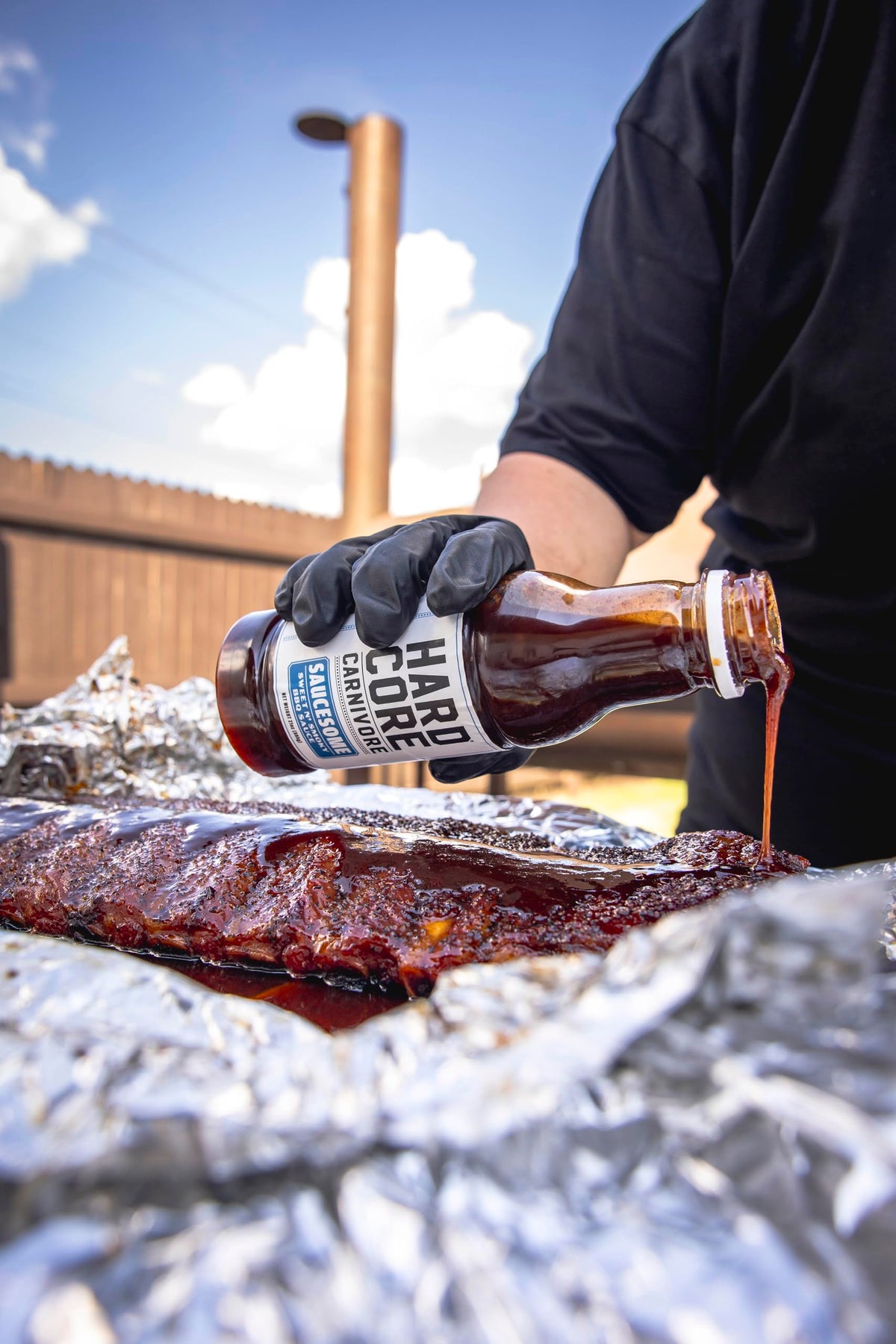 Hardcore Carnivore Saucesome BBQ Sauce (21 oz Bottle) Texas-Made Classic Sweet and Smoky Flavor