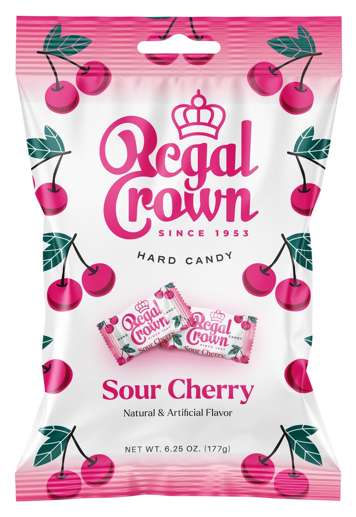 Regal Crown Sour Cherry Candy | Traditional Sour Cherries Candy | Tart and Tangy Old Fashioned Sour Cherry Hard Candy Brought To You By Iconic Candy |