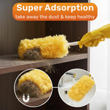Inaloon Heavy Duty Duster Refills 30 Pack, 360° Multi Surface Feather Dusters Kit with Extendable 3FT Handle, Disposable Microfiber Dusters