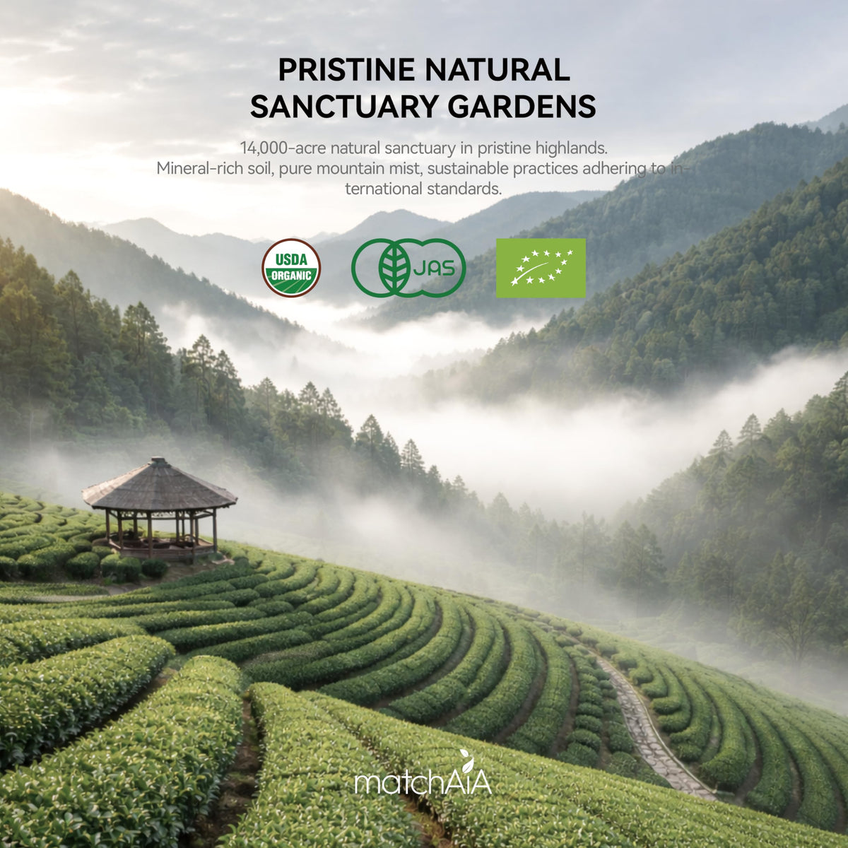 MatchAiA Organic Ceremonial Matcha Green Tea Powder - Premium Ceremonial Grade, First Spring Harvest, USDA Certified, 100% Pure - Sugar Free, Gluten