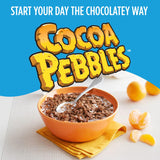Cocoa Pebbles, Chocolatey Kids Cereal Sweetened Rice Crunch, Large Size, 15 Ounce