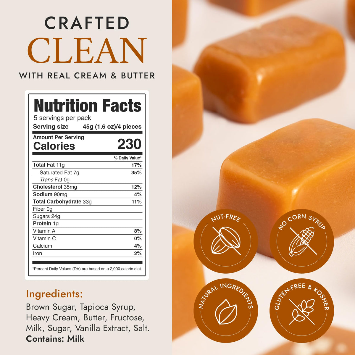 Béquet Caramel - Classic - Caramel Candy Individually Wrapped - Gourmet Caramel Candy - Made in Montana - Kosher (Star D) and Gluten Free - 16oz Gift