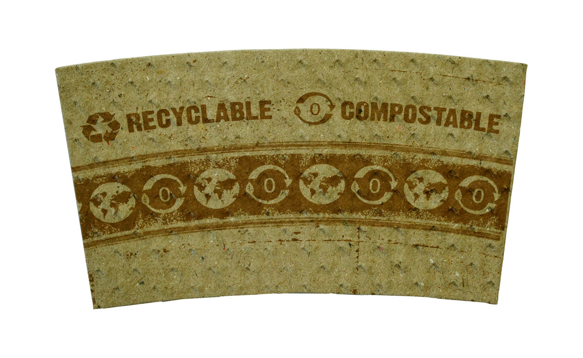 World Centric 100% PCW Compostable Paper Sleeve - 8-Ounce, 1000 pk
