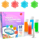Simple Life Toilet Gel Stamp - Fresh Flower Scent, Anti-Limescale Toilet Cleaner Gel, Deodorizing & Long-Lasting Freshness, 32 Stamps Variety Pack