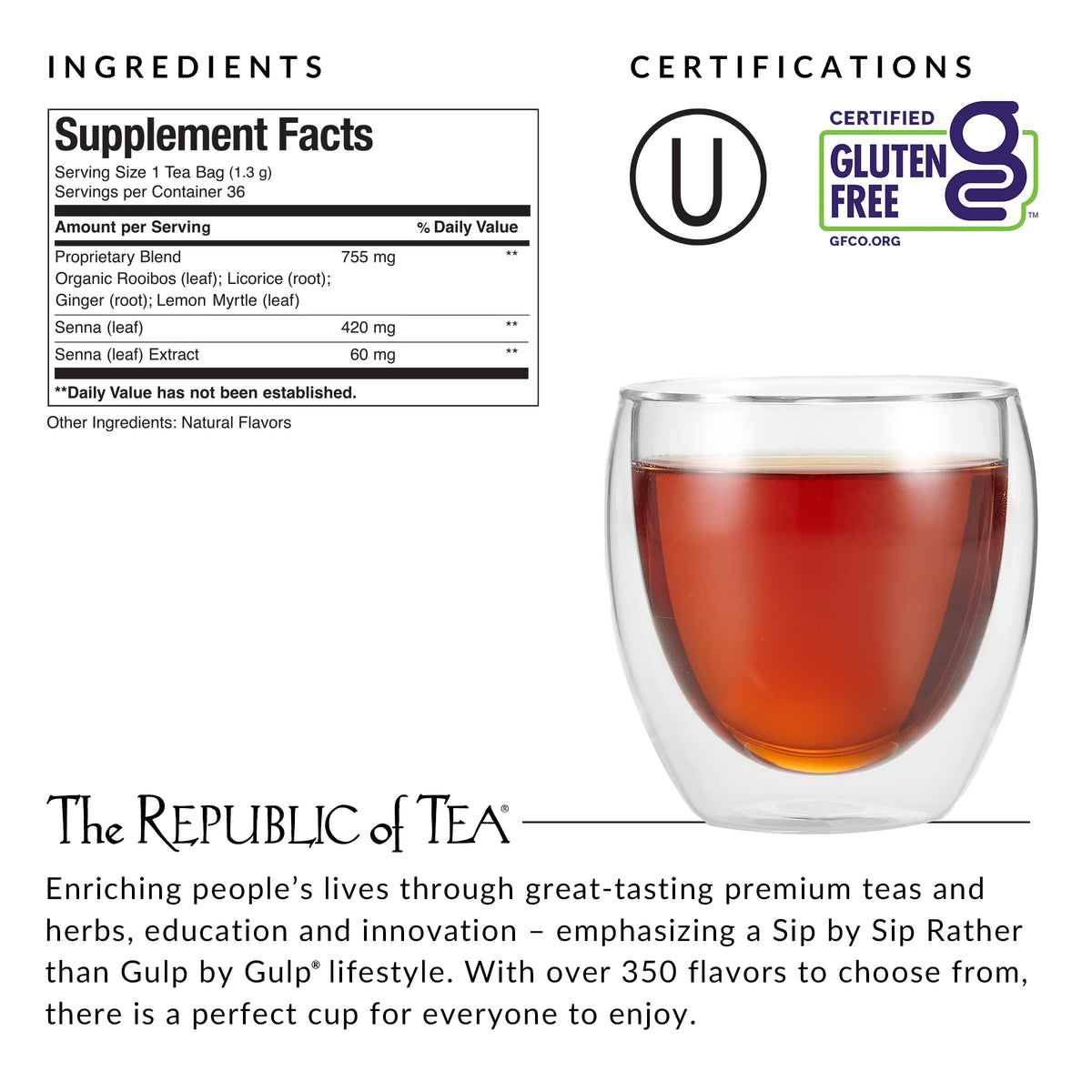 The Republic of Tea, Get It Going Tea, 36-Count