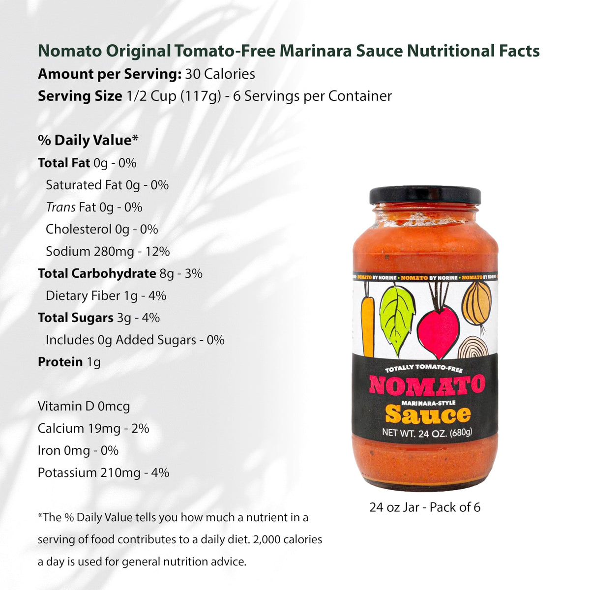 Nomato - 6 Pack of Original Tomato Free Marinara Sauce (24 oz) - Tomato Free, Gluten Free, Nut Free and Dairy Free (Marinara, 6 Pack)