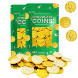 St. Patrick's Day White Milk Chocolate Coins, Half-Dollar Gold Foil Coins, Made with Premium Belgian Chocolate, Gluten-Free, Nut-Free, Kosher