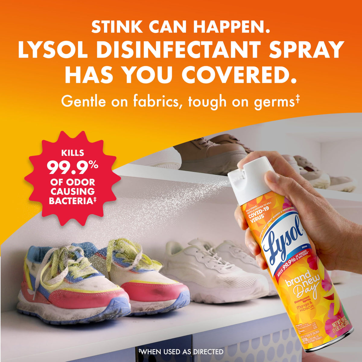 Lysol Disinfectant Spray, Household Cleaning Supplies, Disinfecting Multi-Purpose Room Spray, Antibacterial Sanitizer, Deodorizer, Kills Hantavirus