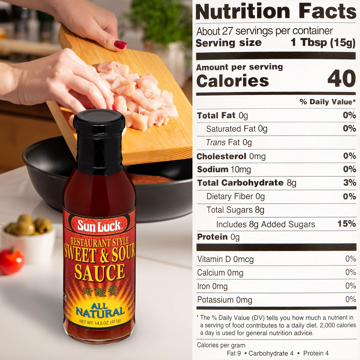 Sun Luck Restaurant Sweet & Sour Sauce 14.5 oz Bottle - Classic Sweet-Tangy Dipping Sauce for Egg Rolls & Appetizers; Great Marinade & Glaze