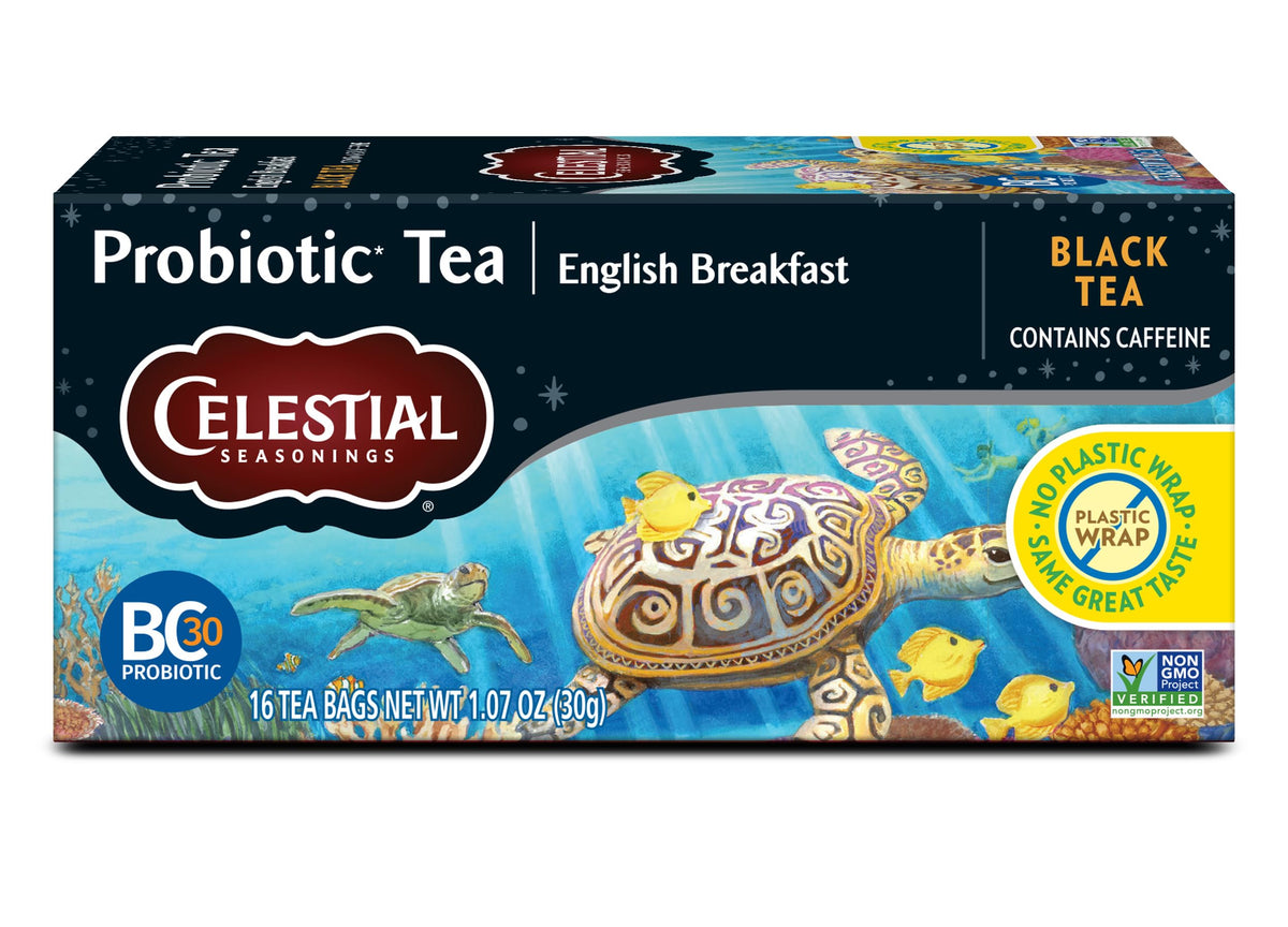 Celestial Seasonings Probiotic English Breakfast Black Tea 16 Count