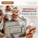 Southern Caramel Bourbon Caramels, Soft Buttery Gourmet Caramel Candy Infused with Smooth, Top-Shelf Bourbon, Handcrafted, Small Batch, Gluten Free