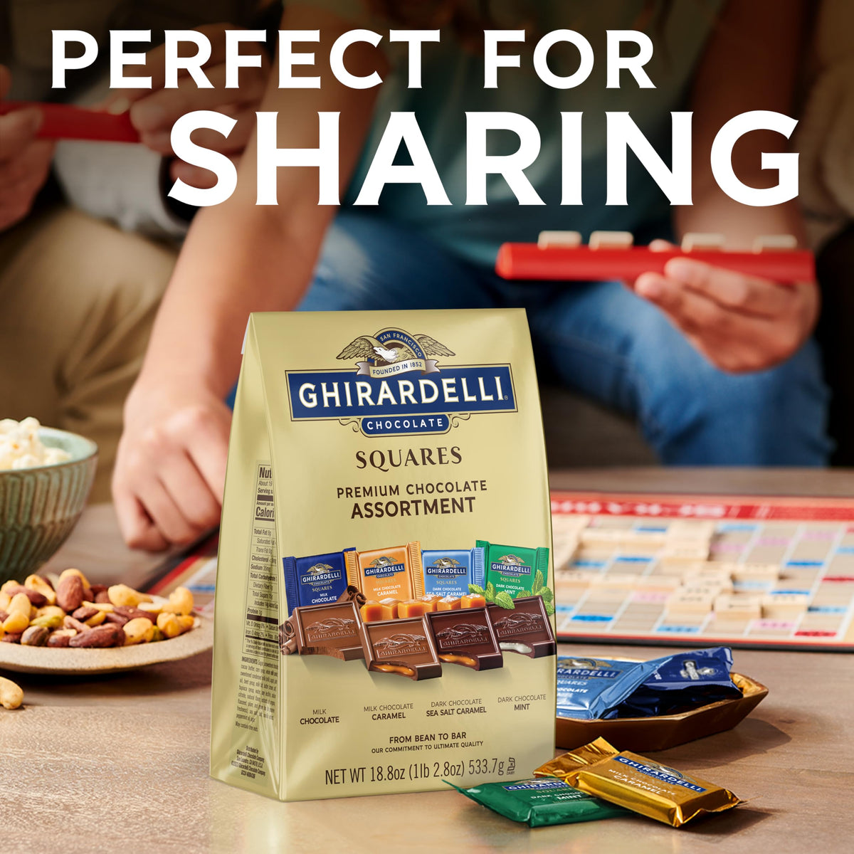 GHIRARDELLI Premium Assorted Chocolate SQUARES, 12.5 oz Bag, Chocolate Candy Variety Pack with Individually Wrapped Candy