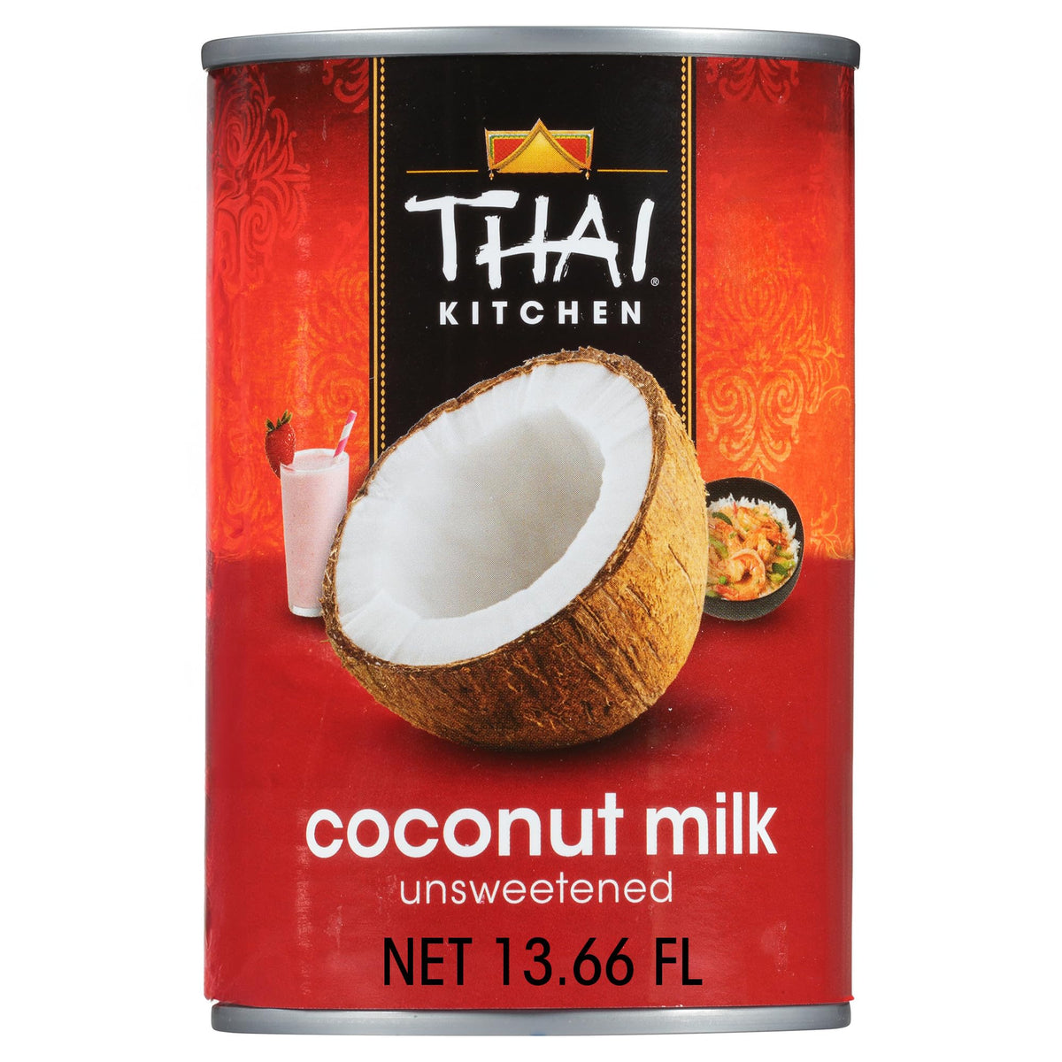 Thai Kitchen Coconut Milk, Unsweetened, Non Dairy Milk Substitute, Gluten Free, Non GMO, For Smoothies, Ice Cream, Oatmeal, Coffee, and More, 13.66 fl oz