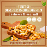 Oven Dry Roasted Fancy with Sea Salt-1.5 lb | Whole Cashews | No Oil | No PPO | Vegan and Keto Friendly | Made from Natural