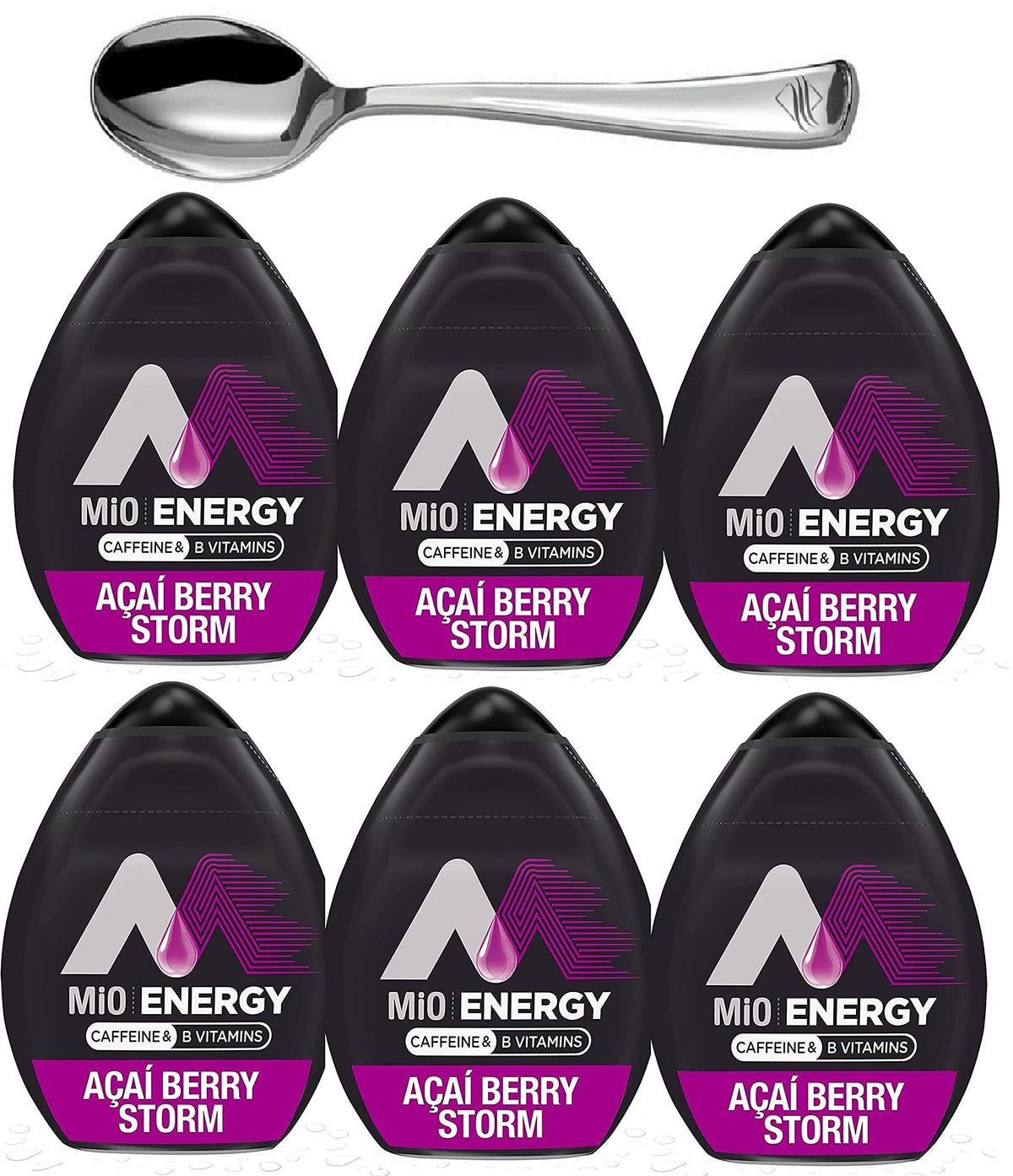 MiO Liquid Flavor Water Enhancer - 6-Pack with Caffeine and B Vitamins for added Energy(Acai Berry Storm)