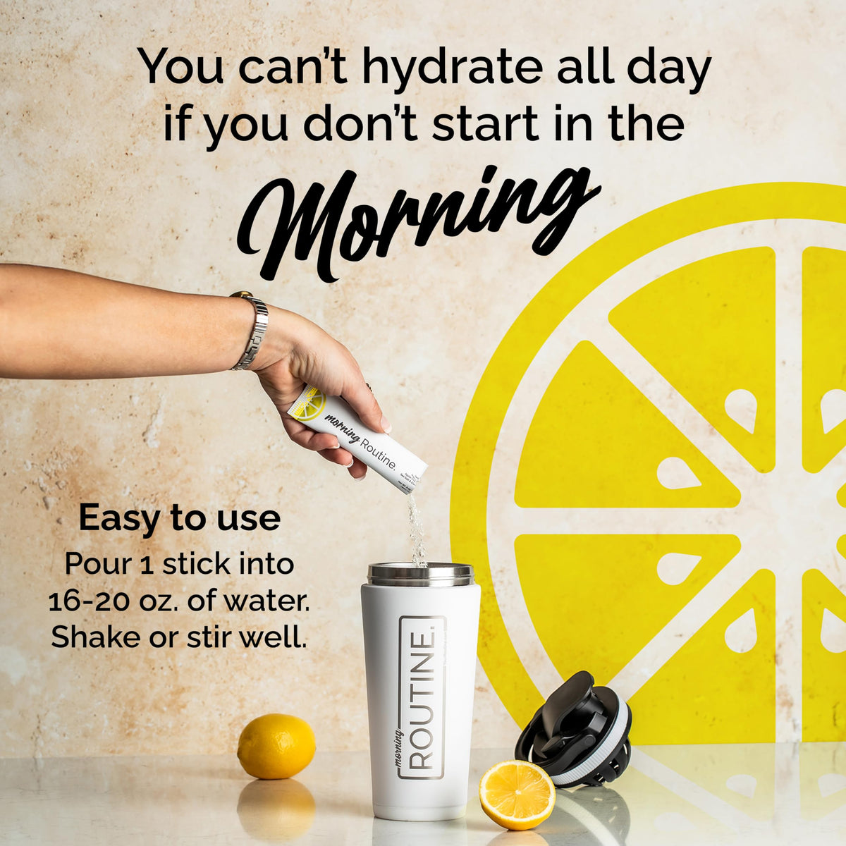 ROUTINE Morning Electrolyte Drink Mix, 3rd-Party Tested, 10 Sticks