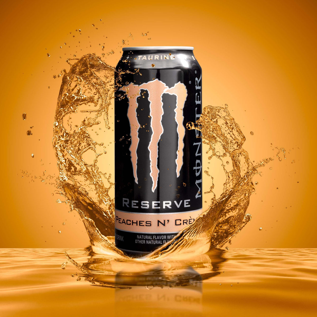 Monster Reserve Peaches N' Cream Energy Drink, 16 fl oz, Pack of 24 Cans