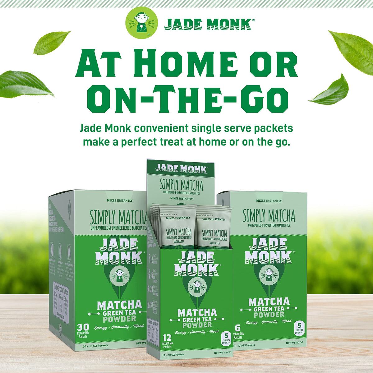 On-The-Go Matcha Green Tea Powder Single Serve Packets - Enjoy Anytime, Anywhere - All Natural, Mixes Instantly