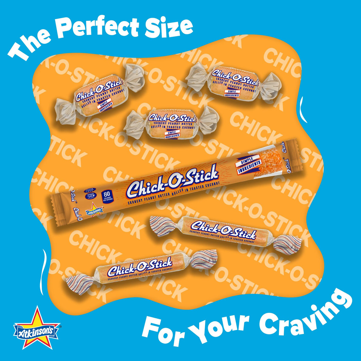 Atkinson's Sugar Free Chick-O-Stick Nuggets - Crunchy Peanut Butter Rolled in Toasted Coconut - Gluten Free, Kosher, Vegan - Bite Size Candy - 2 lb