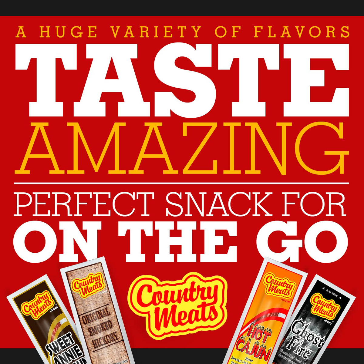 Country Meats, Meat Sticks, 0 Trans Fat, USDA Certified, Good Source of Protein, Carb Conscious Snack (9 Meat Sticks, Variety Pack)