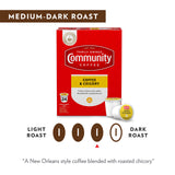 Community Coffee & Chicory 18 Count Coffee Pods, Medium Roast, Compatible with Keurig K-Cup Brewers