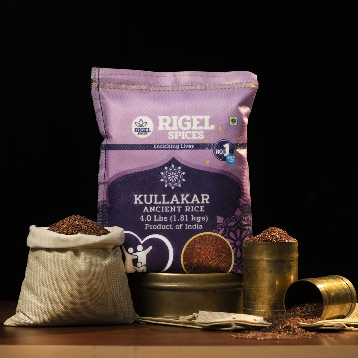 Rigel Spices | Kullakar Red Rice | 12+months aged | GLUTEN FREE | Ancient Red Rice from India