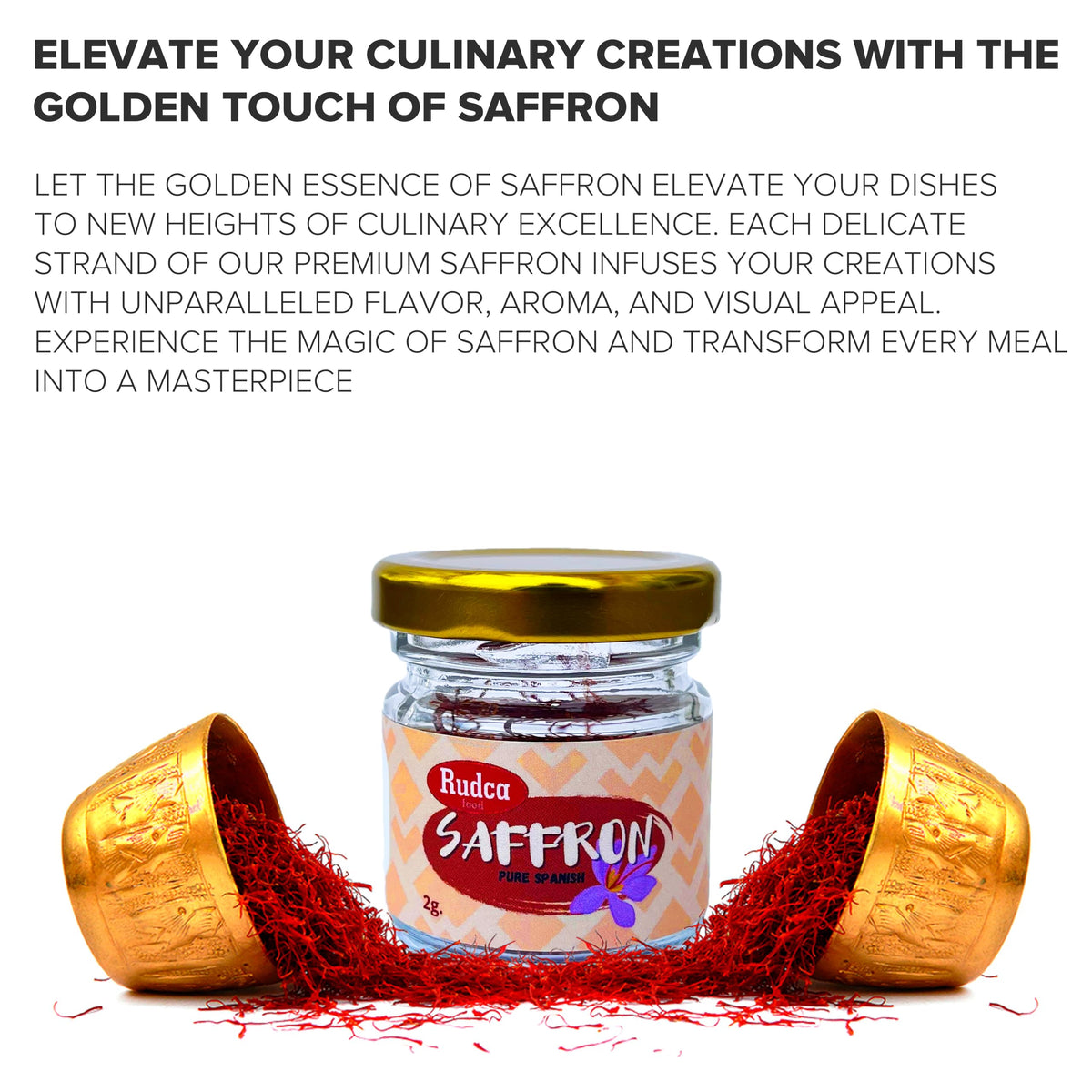 Rudca Food Spanish Saffron Premium Quality Saffron Threads from Spain 2gr