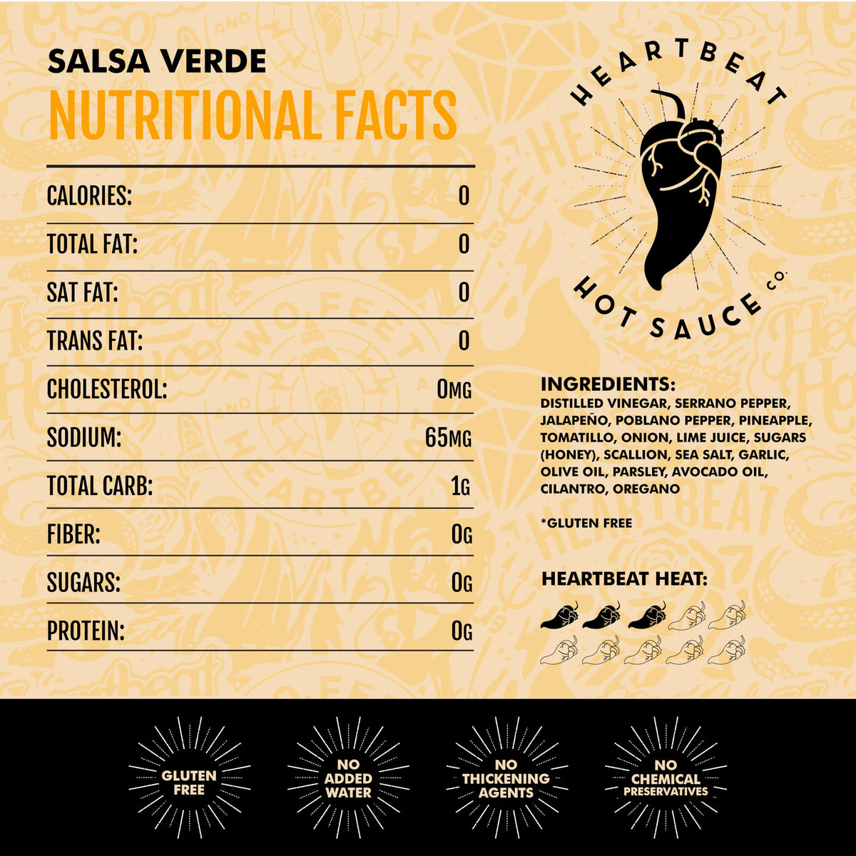 Heartbeat Hot Sauce Co. | Salsa Verde, 6 oz. 6 pack