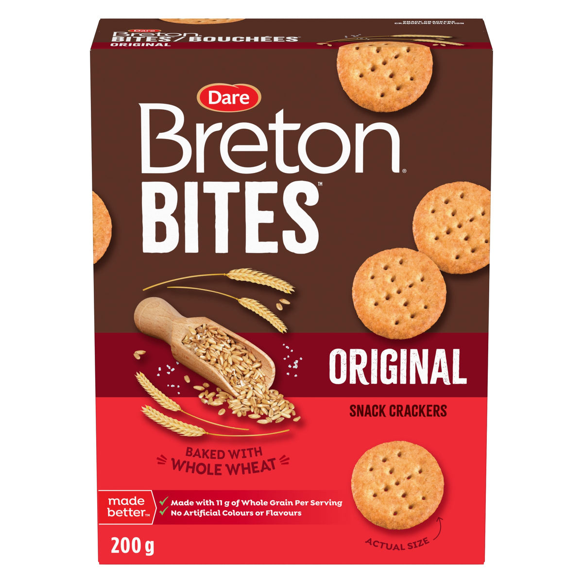 Dare Breton Original Bites Crackers, 200g/7 oz. Box (Imported from Canada)