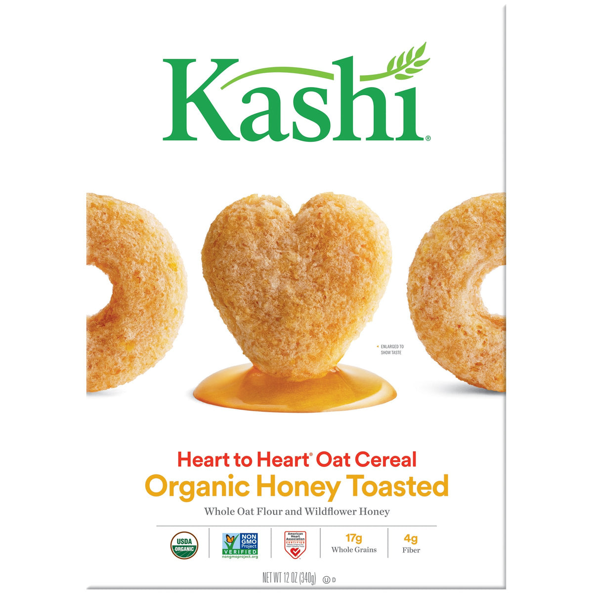 Kashi Heart To Heart Honey Toasted Oat Cereal, 12-Ounce Boxes (Pack of 6)