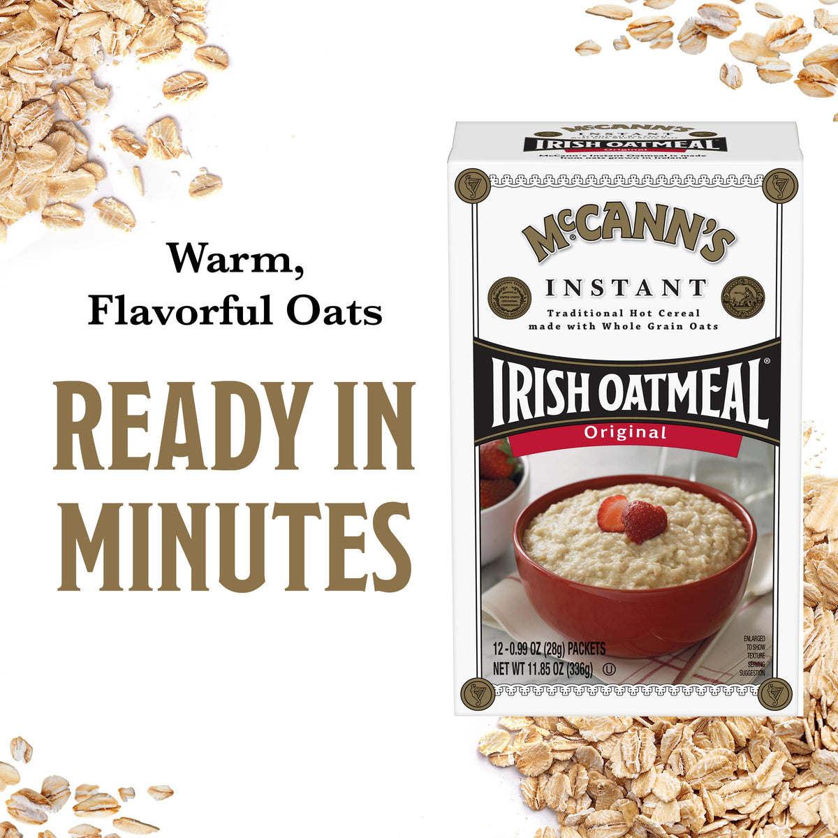 McCann's Instant Irish Oatmeal, Regular, 12 Packets