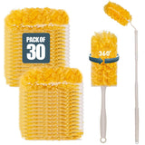Inaloon Heavy Duty Duster Refills 30 Pack, 360° Multi Surface Feather Dusters Kit with Extendable 3FT Handle, Disposable Microfiber Dusters