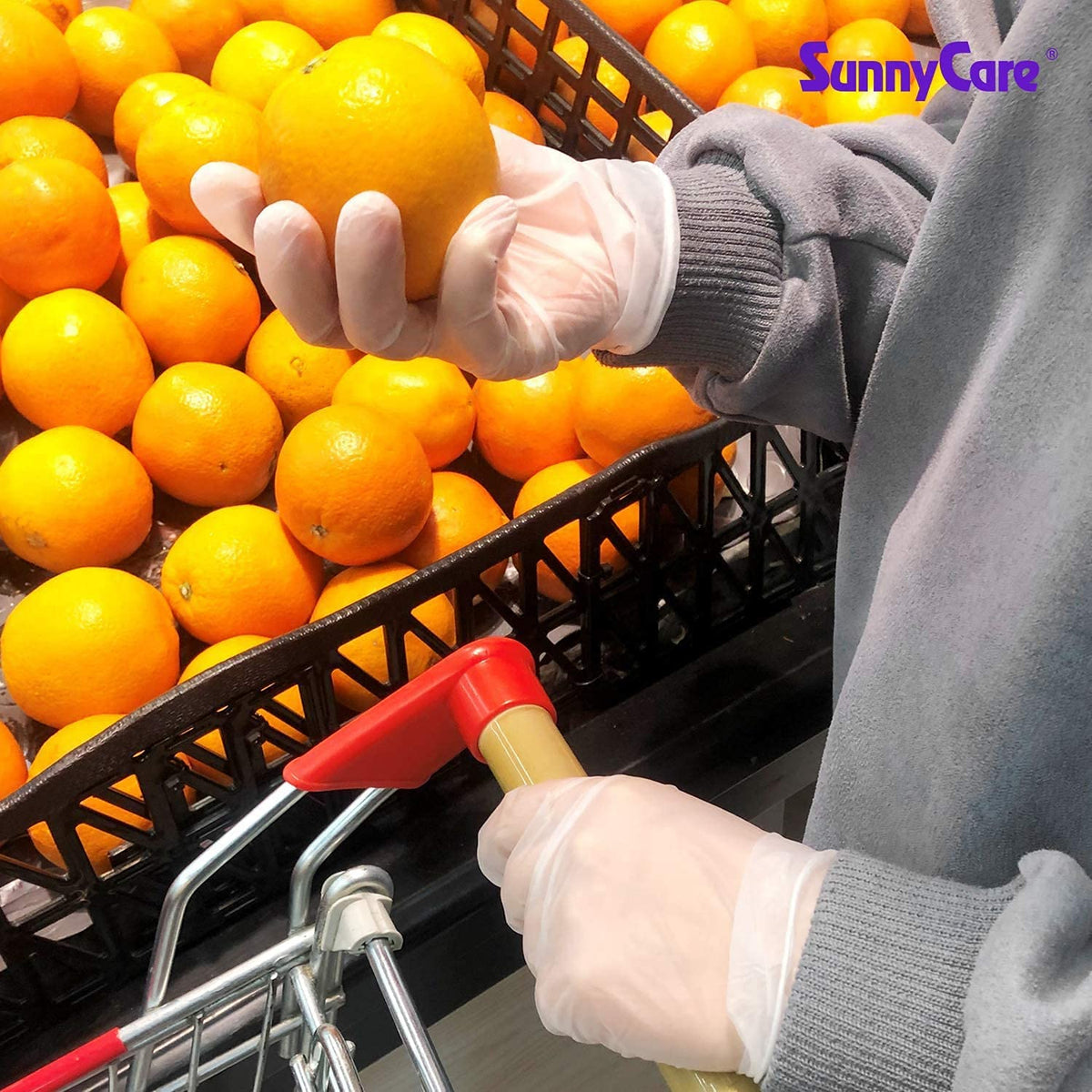 SunnyCare 1000 Vinyl Gloves 7802 Powder Free Food Service (Latex Nitrile Free) Medium