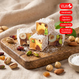HazerBaba Coconut Dusted Turkish Delight Candy with Nuts, 8.8oz(Pack of 1)