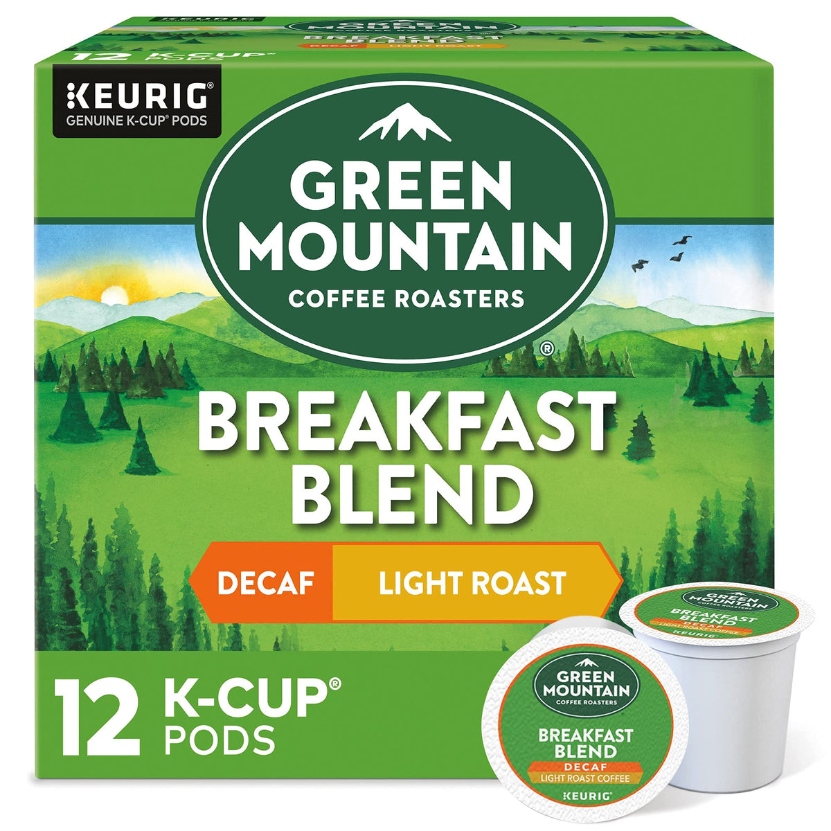 Green Mountain Keurig Decaf Coffee Breakfast Blend, 12 ct-PACK OF 4