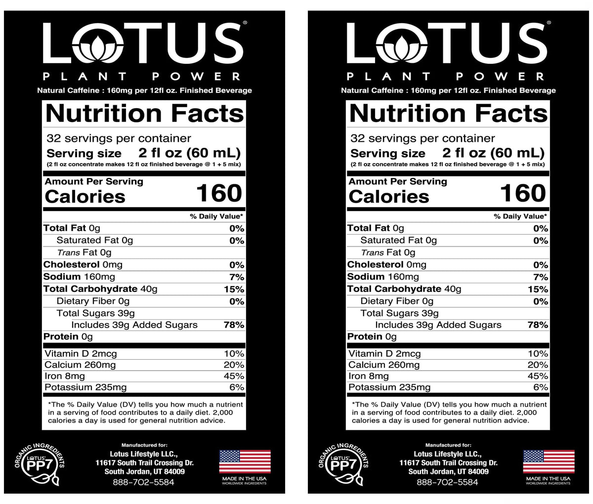 Lotus Energy Drink Concentrate 64 fl oz (Pink) Pack of 2