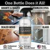 Thirteen Chefs Multi-Surface Cleaner for Granite and Quartz Countertop, Stainless Steel Appliances, Wood Furniture and Tables - 32oz Spray Bottle