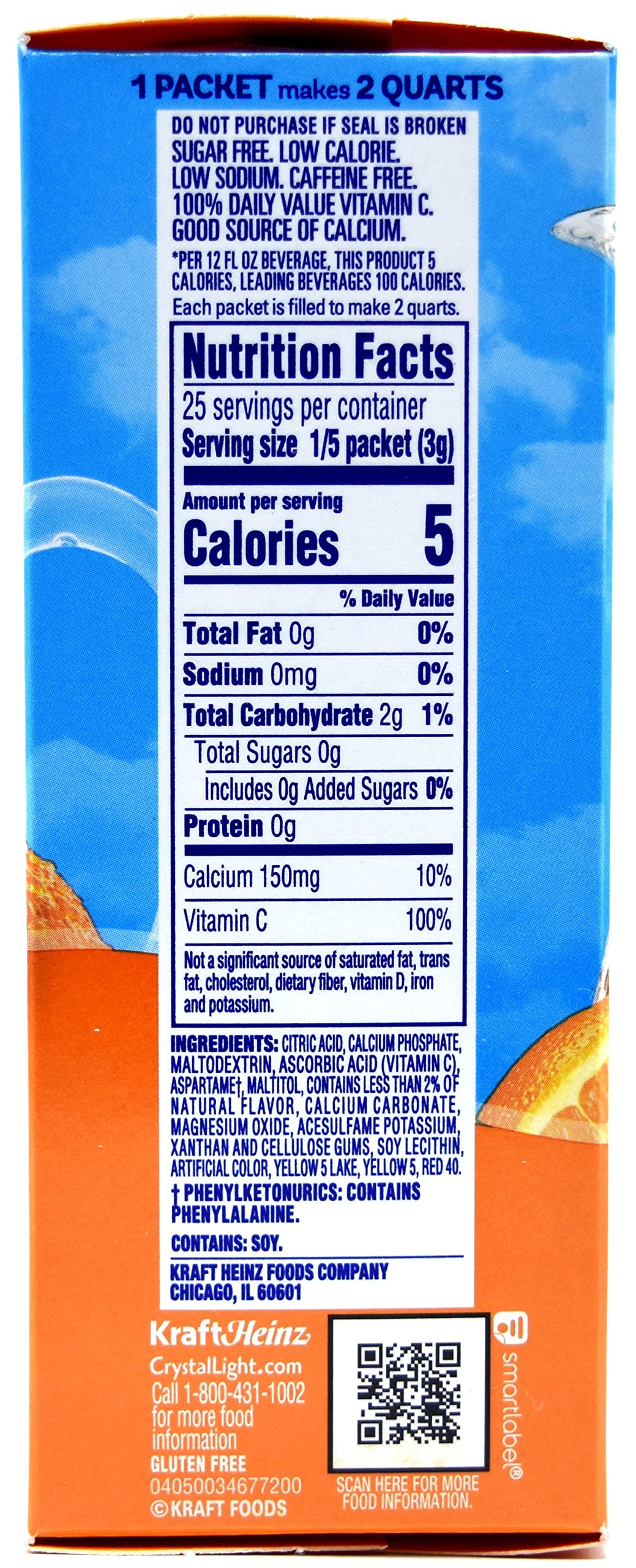 Crystal Light Classic Orange Drink Mix, 10-Quart Box