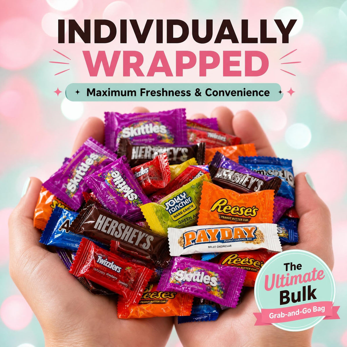 Bulk Pinata Candy & Chocolate Variety Pack, 5 Lb Individually Wrapped Mix