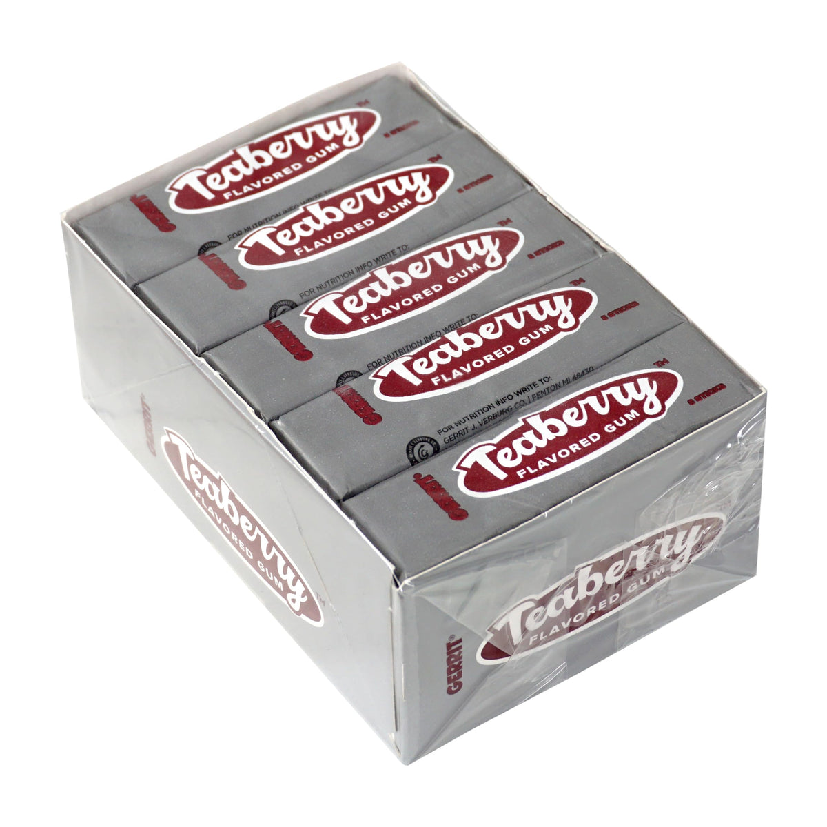 Teaberry Flavored Gum, 20 Packs of 5 Pieces Each (100 Pieces Of Gum)