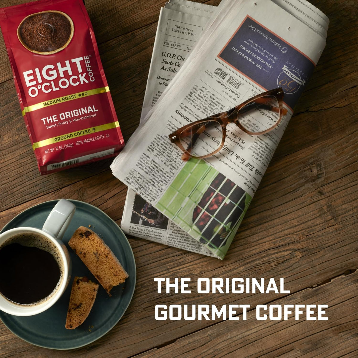 Eight O'Clock Coffee The Original, Medium Roast Whole Bean Coffee, 100% Arabica, Kosher Certified, 38 Ounce (Pack of 1)